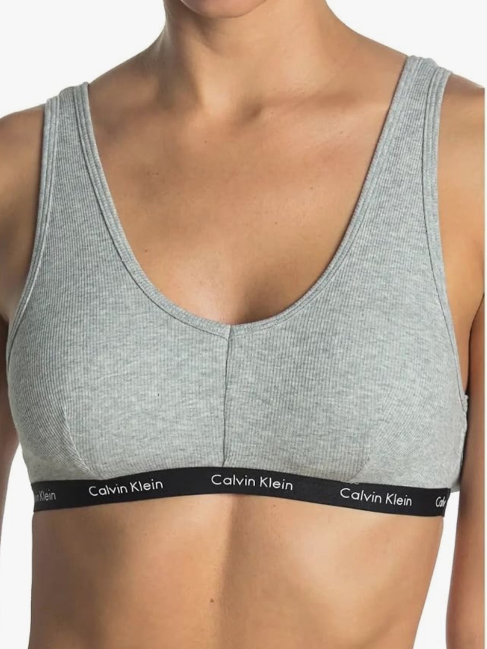 Calvin Klein Grey Ribbed Bralette